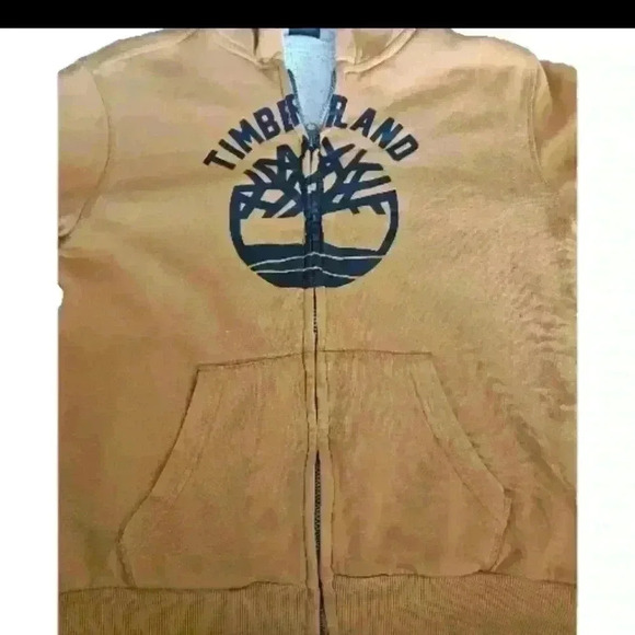 Timberland Big Boys Gold Core Tree Logo Zip Up Sherpa Lined Hoodie L - Picture 4 of 11
